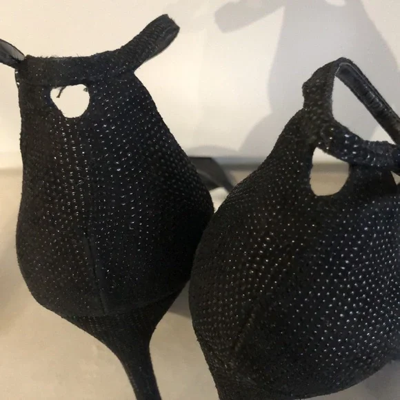 Stuart Weitzman Nudist Black Goosebump Napa Sandals - Picture 10 of 13